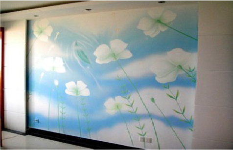 新昌画墙绘怎么画好白云的蓬松感？