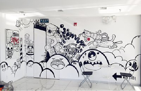 新昌手绘墙并非传统涂鸦。